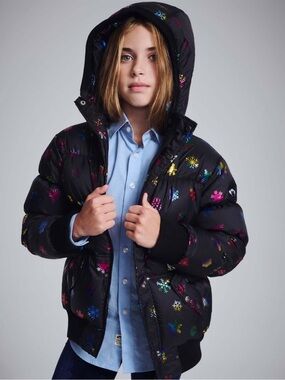 Appaman Girls Rainbow Snowflakes Slim Puffy Coat Size 10